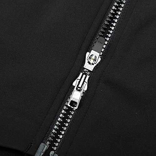 YKYW Men's Cycling Jacket Vest Winter  Fleece Windproof Waterproof Full Zipper with Pockets and Reflective Strip Black