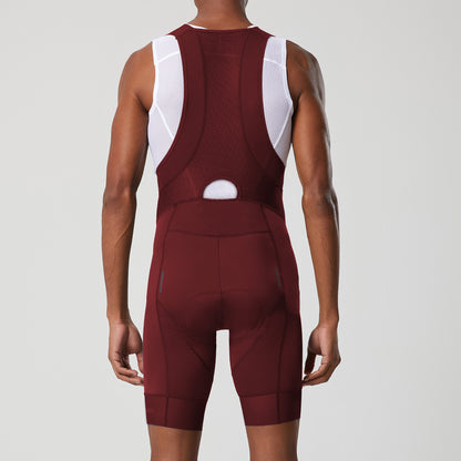YKYW Men's Cycling Bib Shorts 6H Padded Tights Quick-Dry Wine Red