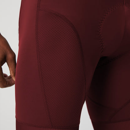 YKYW Men's Cycling Bib Shorts 6H Padded Tights Quick-Dry Wine Red