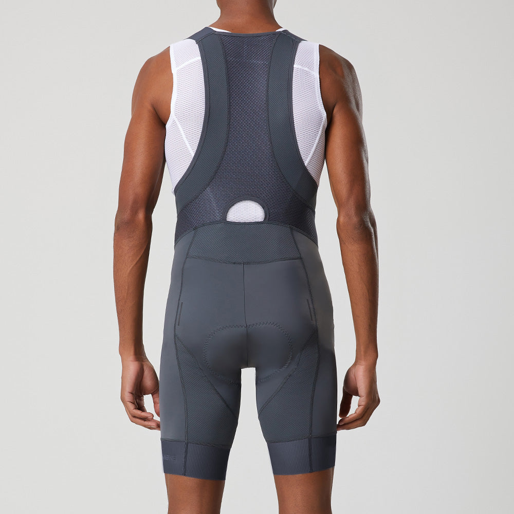 YKYW Men’s Cycling Bib Shorts Elastic Interface Paris 7H 3D Coolmax Padded Gray