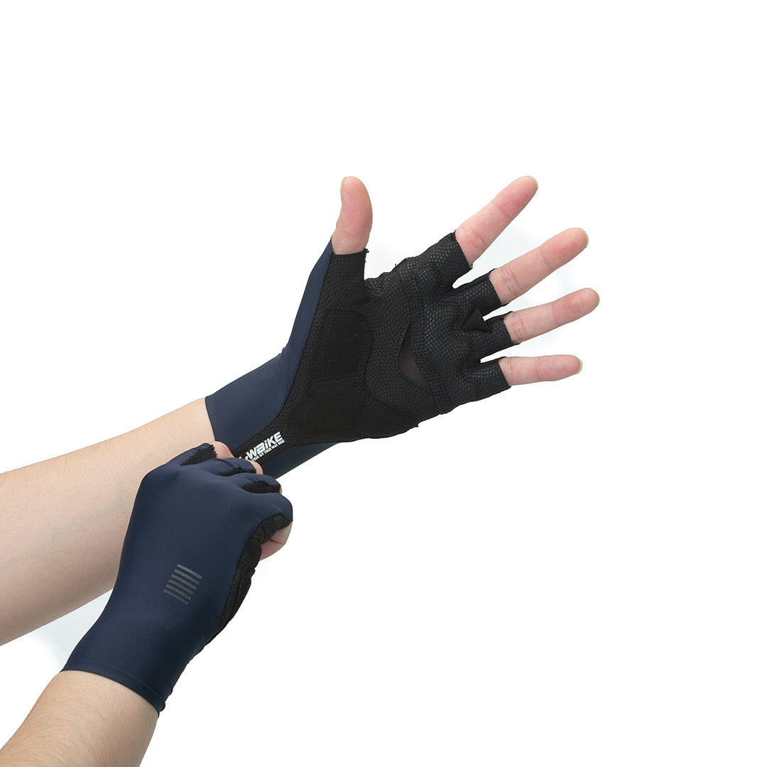 YKYW MTB Road Cycling Half Finger Gloves Antibacterial Lycra mesh Design Ventilation Perspiration Shockproof 6 Colors