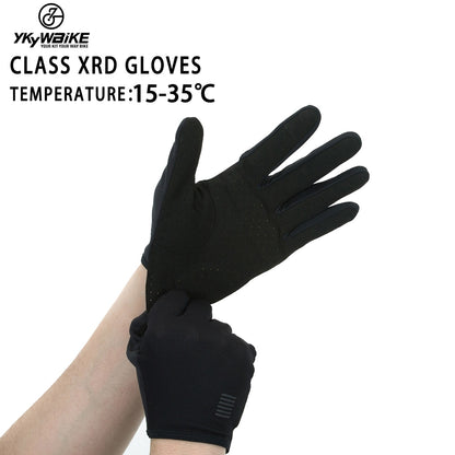 YKYW MTB Road Cycling Touch Screen Full Finger Gel Gloves Mesh Fabric Quick-drying Elastic Breathable XRD Technology Shockproof 5 Colors