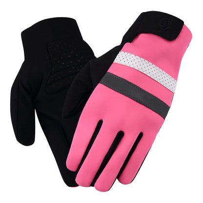YKYW MTB Road Cycling Thermal Fleece Full Finger Gloves Windproof Waterproof Absorbing Anti-Slip XRD Technology Shockproof Reflective 4 Colors