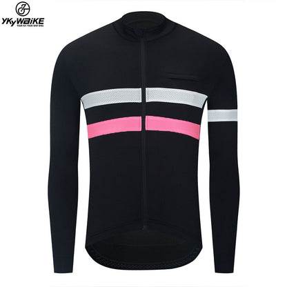 YKYW Men's Cycling Jersey Jacket Winter 5-15℃ Long Sleeves Fleece Warm 2 Colors