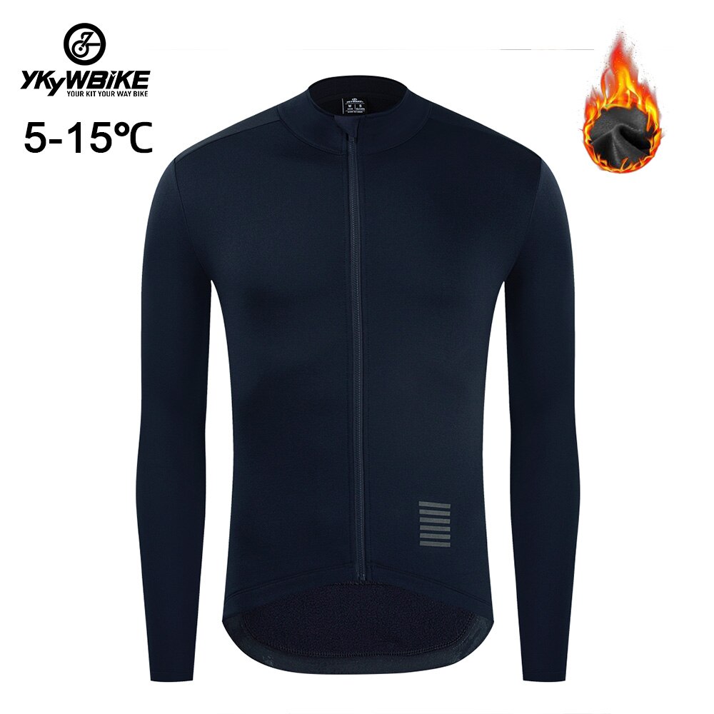 YKYW Men's Cycling Jersey Jacket Winter 5-15℃ Thermal Fleece Long Sleeves 6 Colors