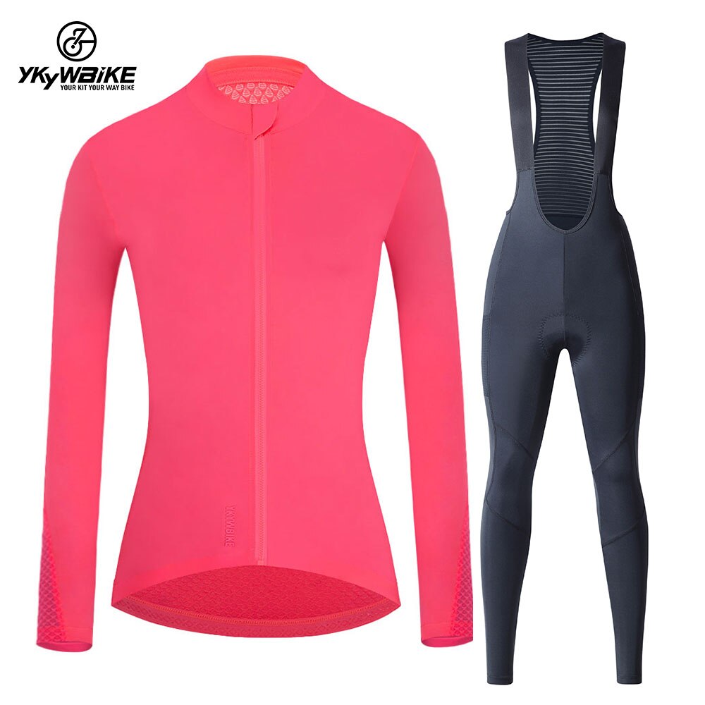 YKYW Women’s MTB Cycling Set  Pro Team Long Sleeve Aero Jersey and 7H Ride Bib Long Pant 3 Perfect Combinations
