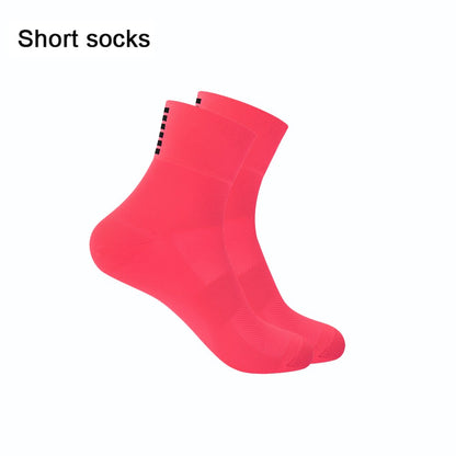 YKYW Cycling Running Professional Sport Mid-height Socks Six Bars Pattern Design Wicking Antibacterial Durable 7 Colors
