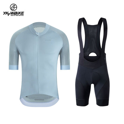 YKYW Men’s Cycling Jersey Set Back Full Mesh Design Quick Dry Ultralight Cycling Jersey and 5H Ride Bib Shorts 4 Perfect Combinations