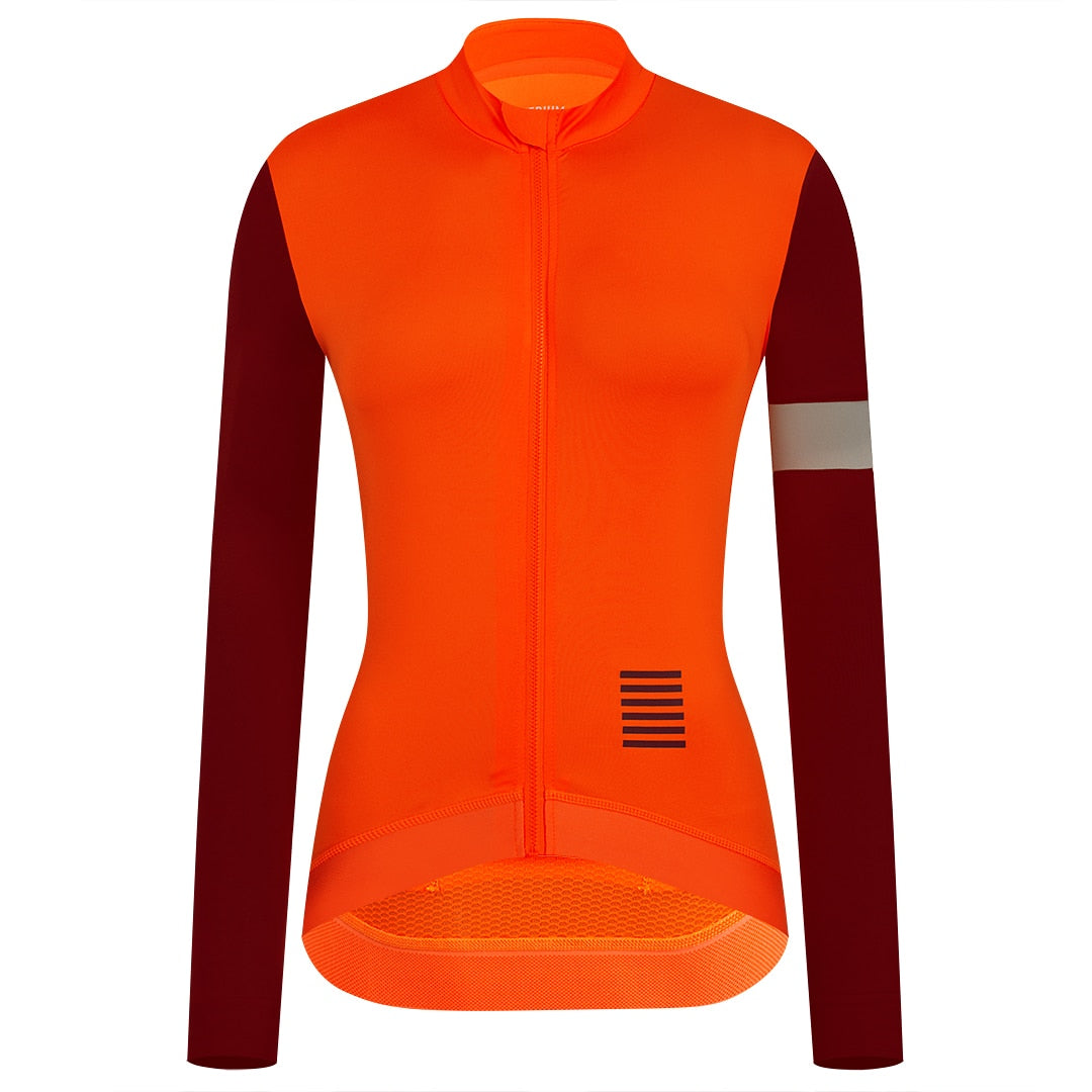 YKYW Women's PRO Team Aero Cycling Jerseys Spring Autumn 15-25℃ Long Sleeve Low Neckline Quick Drying Breathable 4 Colors