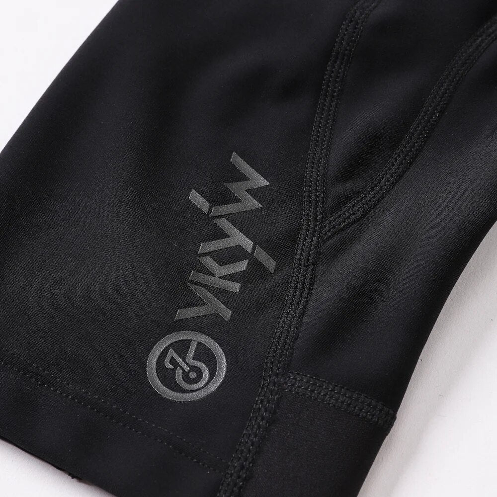 YKYW Pro Team MTB Cycling Leg Warmers Winter 10-20°C Thermal Fleece Italy MITI Fabric Unisex Black
