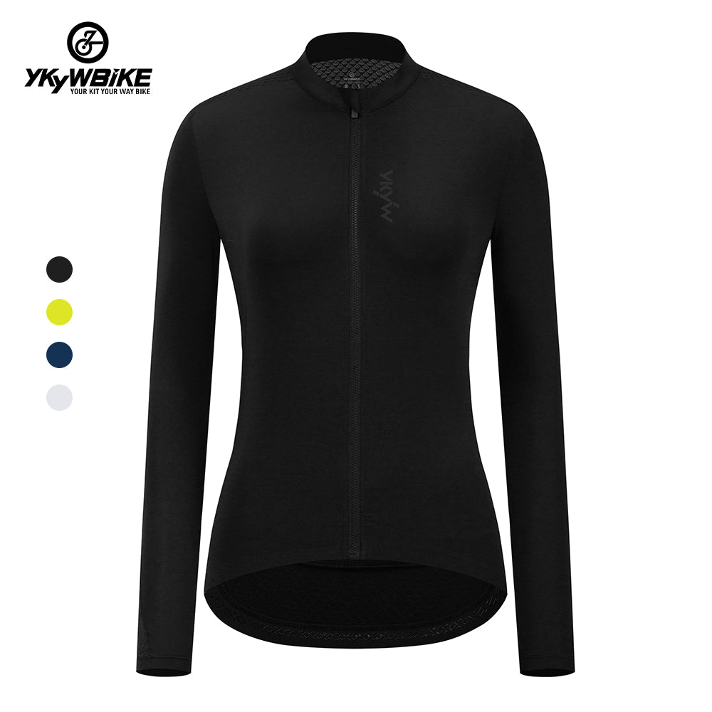 YKYW Women's PRO Team Aero Cycling Jersey Spring Summer 15-25℃ Long Sleeve Breathable YKK Zipper Design with 3+1 Pocket 4 Colors