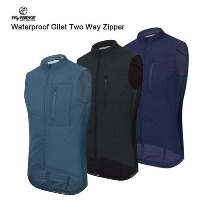 YKYW Classic Men's Mtb Cycling Jacket Vest Gilet Sleeveless Light Cycling Windproof Waterproof 3 Colors