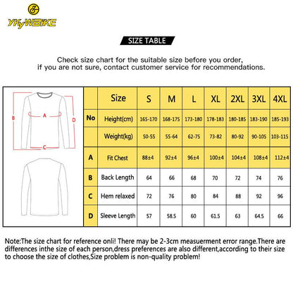 YKYW Men's Cycling Base Layer Long Sleeve Pro Cool Mesh Superlight Breathable 5 Colors