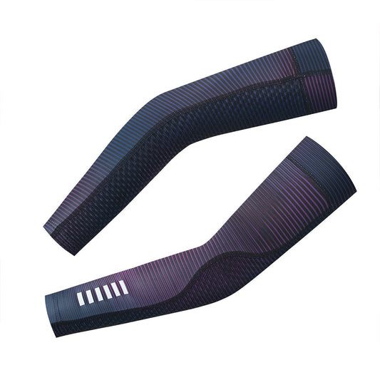 YKYW Cycling Pro Team Sports Arm Sleeve Sunscreen Anti-UV50+ Lightweight Breathable Non-slip Colorful Purple