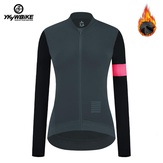 YKYW Women's Winter Cycling Jersey 5–15°C Fleece