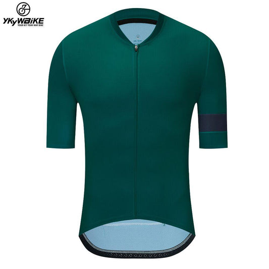 YKYW Camiseta de ciclismo PRO Team Aero para hombre, transpirable, con cuello de corte bajo, ropa corta para bicicleta MTB
