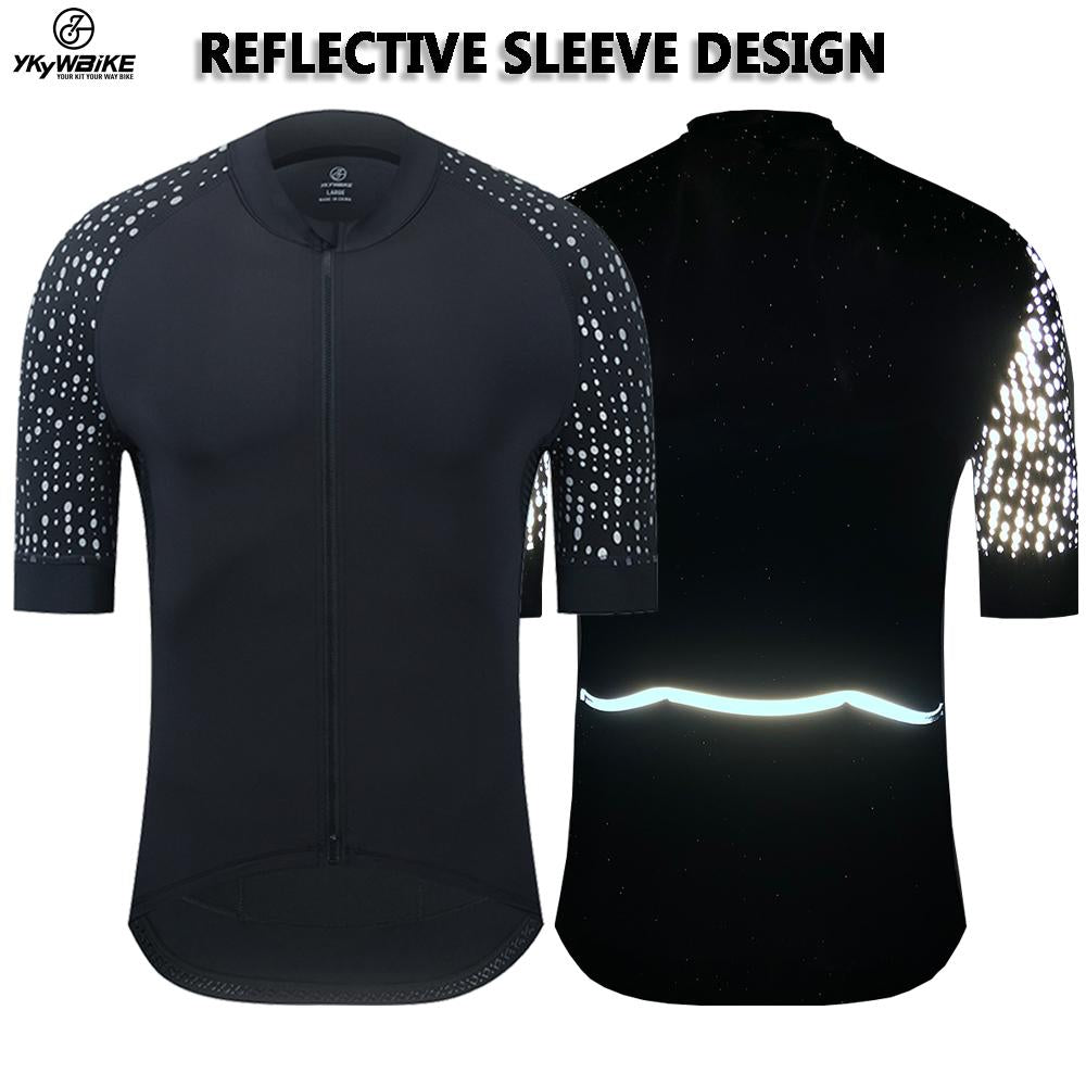 YKYW Men's Cycling Jersey Quick-Dry Racing MTB Uniform Breathale Reflective Sleeves