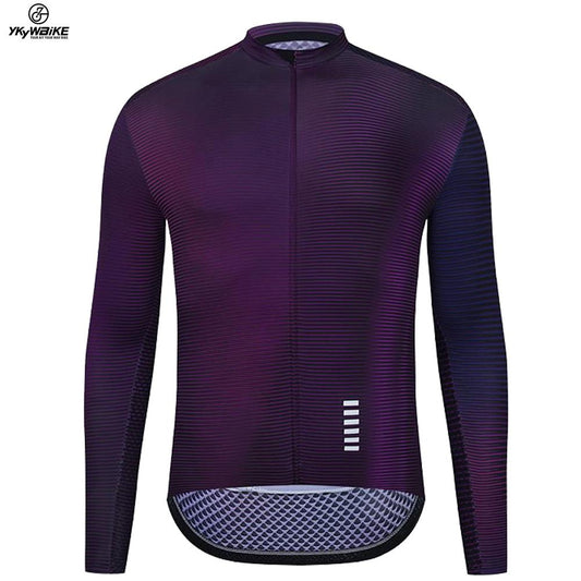 YKYW Maillot de ciclismo PRO Team Aero para hombre primavera otoño 15-25 ℃ calidad superior degradado púrpura 