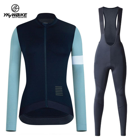 YKYW Conjunto de ciclismo MTB para mujer Pro Team Spliced ​​Sleeve Aero Jersey y pantalón largo con pechera 7H Ride 4 combinaciones perfectas