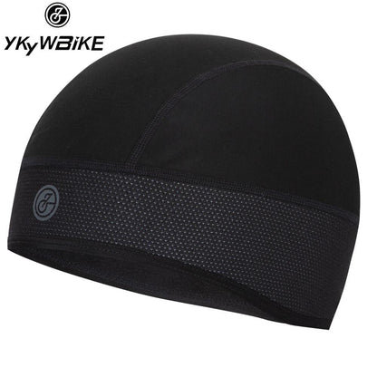 YKYW Cycling Fleece Caps Winter Thermal Warm Comfort Under Helmet Black