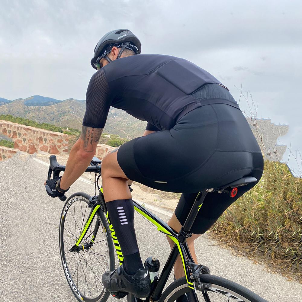 YKYW Men’s Cycling Bib Shorts Summer 8H Ride Pad 10cm Wide Elastic Compression Strap with Pocket