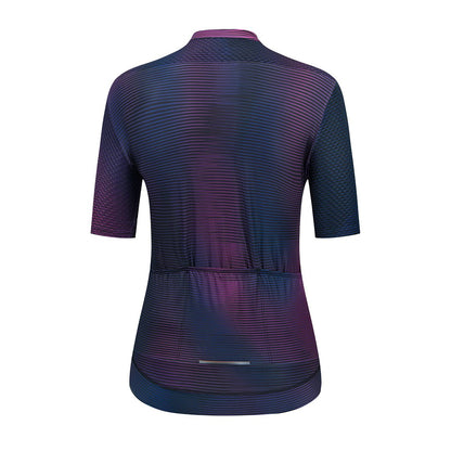 YKYW Women's PRO Team Aero Cycling Jerseys Short Sleeves Seamless Process Flyweight Dazzling Purple