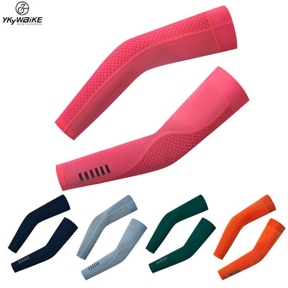 YKYW Cycling Pro Team Sports Arm Sleeve Sun Protection UV50 Lightweight Anti-bacterial Anti-fungal Breathable Protect Arms 7 Colors
