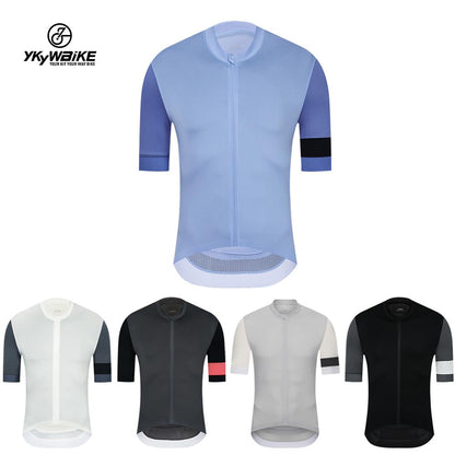 YKYW Men's Cycling Jersey Stitched Color Design Summer Short Sleeve Breathable Quick Dry YKK Zipper 10 Colors