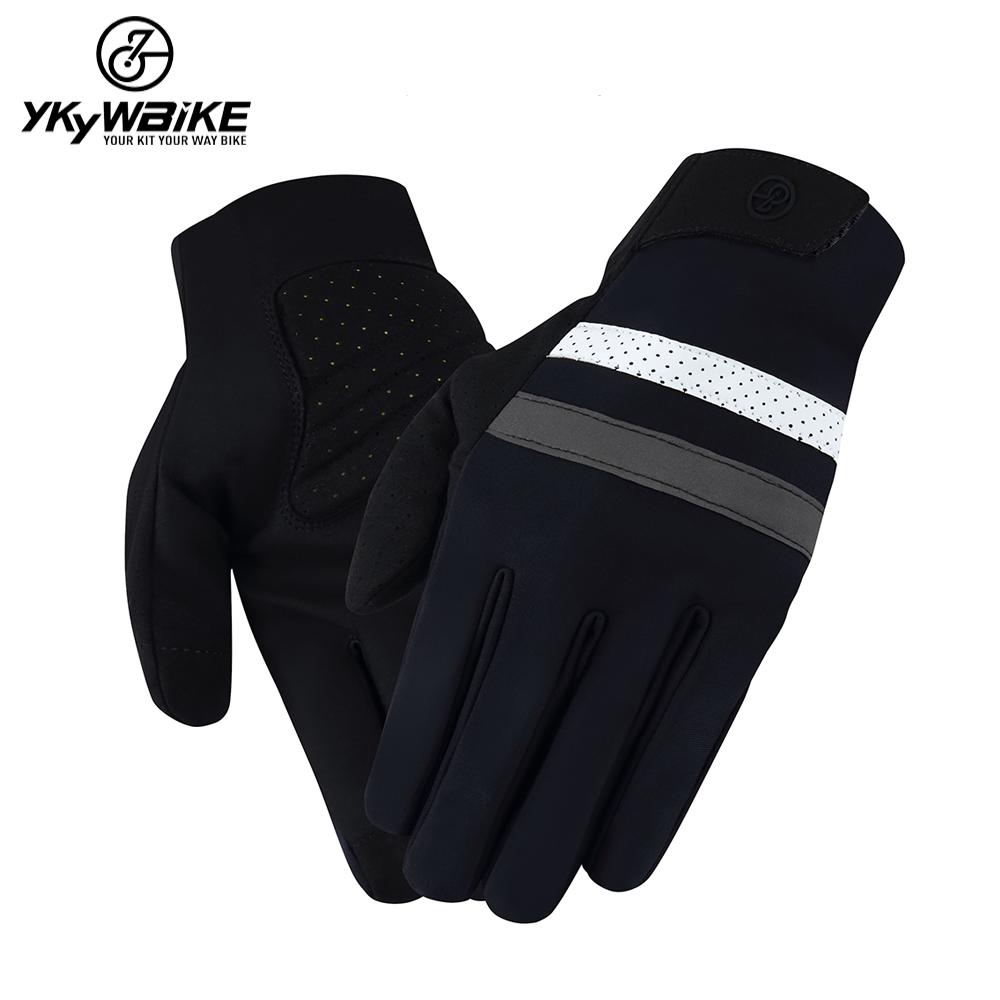YKYW MTB Road Cycling Thermal Fleece Full Finger Gloves Windproof Waterproof Absorbing Anti-Slip XRD Technology Shockproof Reflective 4 Colors