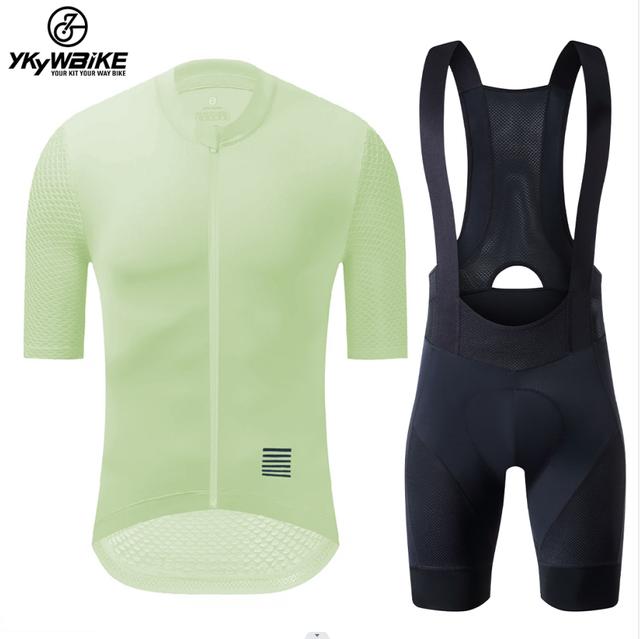 YKYW Men’s Cycling Jersey Set Breathable Back Pocket Reflective Cycling Jersey and 5H Ride Bib Shorts 8 Perfect Combinations