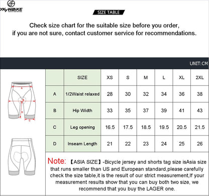 YKYW Women’s Cycling Shorts 3D Pad 7H Ride Breathable Lightweigh Quick-dry Wide 'V' Designed Anti-slip Leg Grips Black
